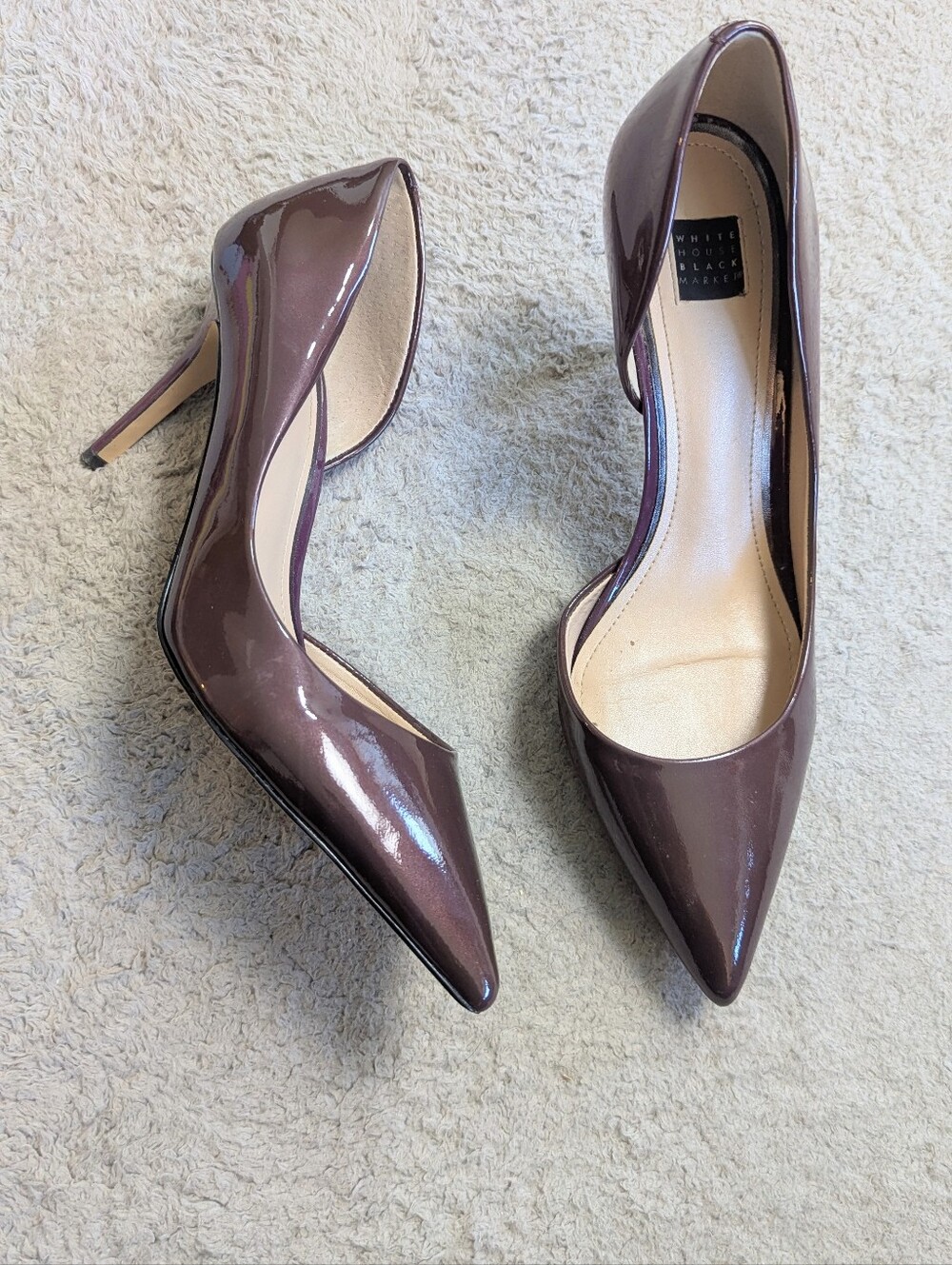 White House Black Market Size 9 Ella Empire Plum Patent Leather d'Orsay Pump